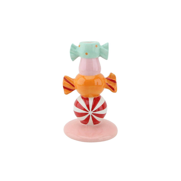 Bougeoir-Bonbon Toffee Agrafé-Multicolore - 11x11x18cm