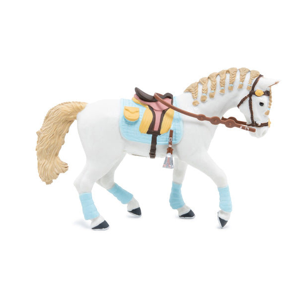 Figurine Cheval de la cavalière fashion bleue Papo - cheval