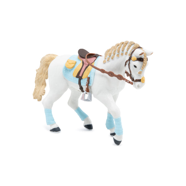 Figurine Cheval de la cavalière fashion bleue Papo - cheval