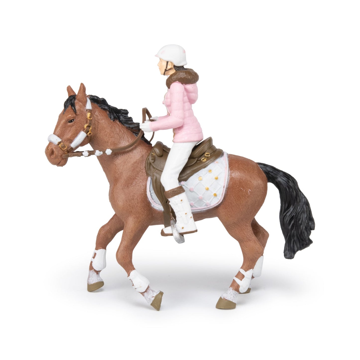 Figurine Cheval de la cavalière fashion hiver