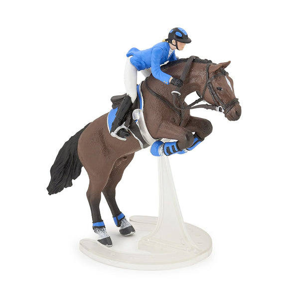 Figurine Cheval de saut d'obstacle et sa cavalière Papo - cheval
