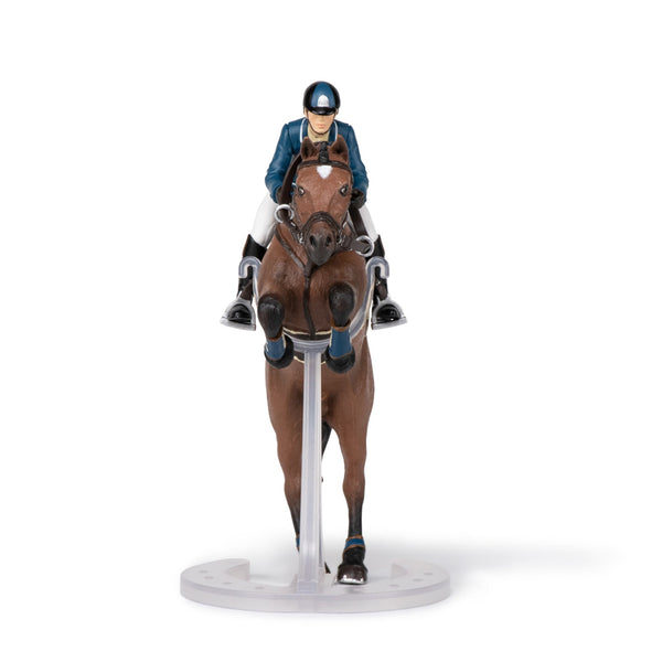 Figurine Cheval de saut d'obstacle et son cavalier Papo - cheval
