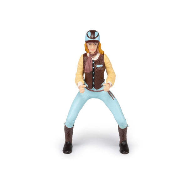 Figurine Cavalière fashion bleue Papo - cheval