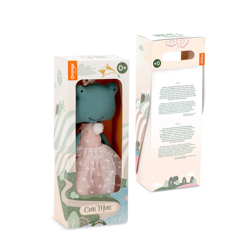 Cotton plush toy, Fiona the Dressed Frog - 29cm - 0+