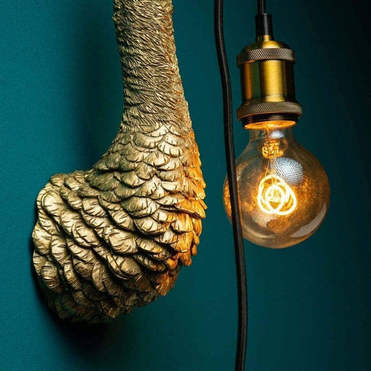 Aplique de pared Baby FJ, dorado, 10 x 15 x 35 cm, E27, cable de 2 m