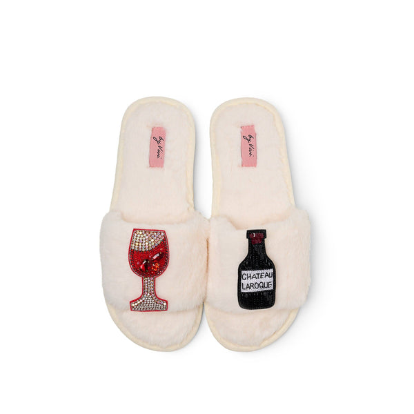 Coppia di spille a forma di pantofole - Rosso vino
