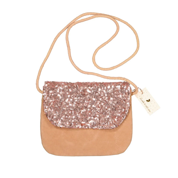 Bolsa de mão - Veludo rosa e lantejoulas