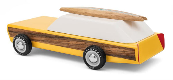Candycar World - Auto in legno - Station Wagon con tavola da surf