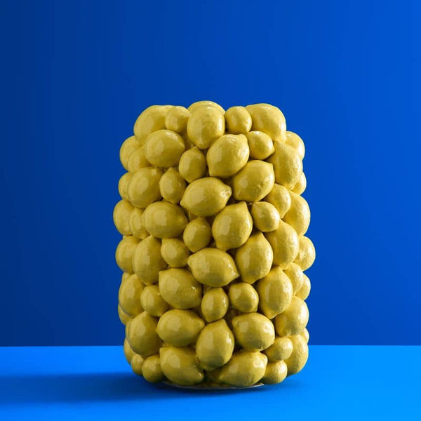 Jarrón de limón amarillo