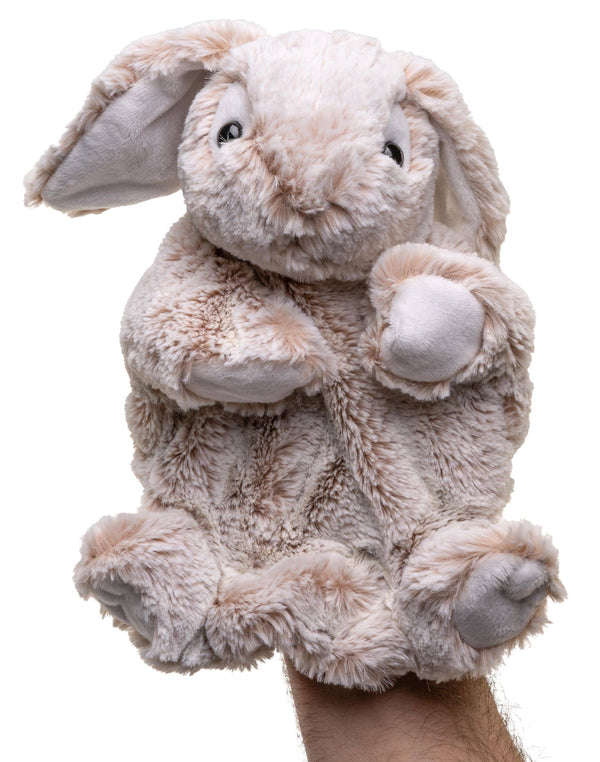 Lapin marionnette à main (beige) - 24 cm (hauteur) - peluche Uni Toys