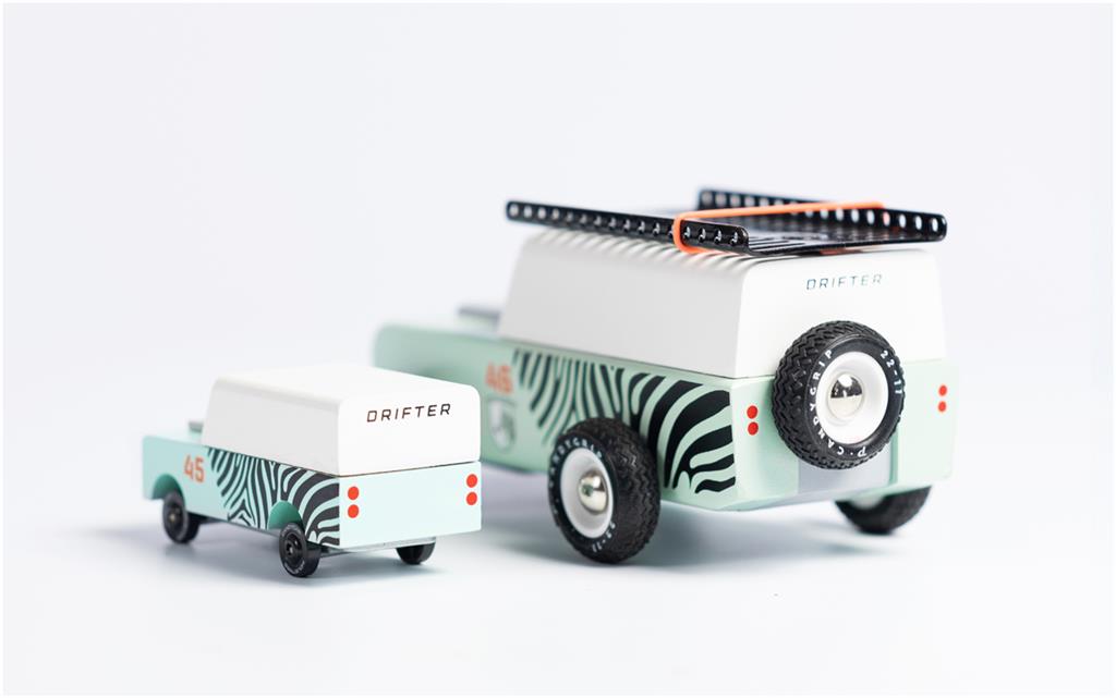 Coche de madera Candycar World: Mini Zebra Drifter