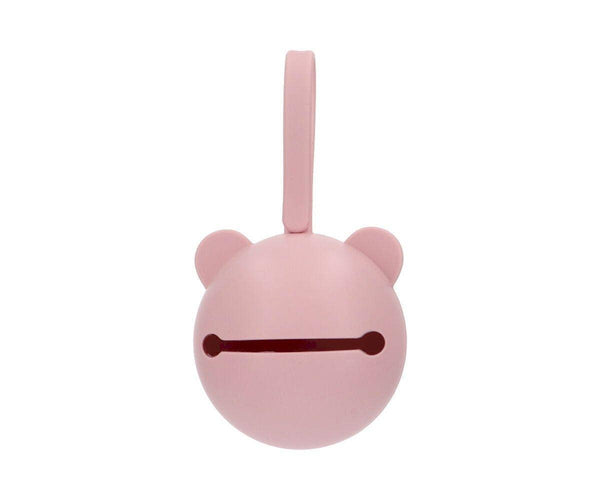 Porte-sucette en silicone Ours rose