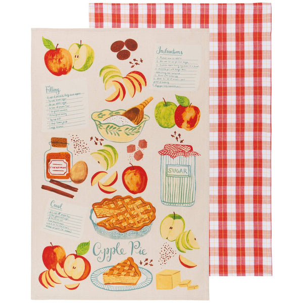 Set di 2 strofinacci a forma di torta di mele