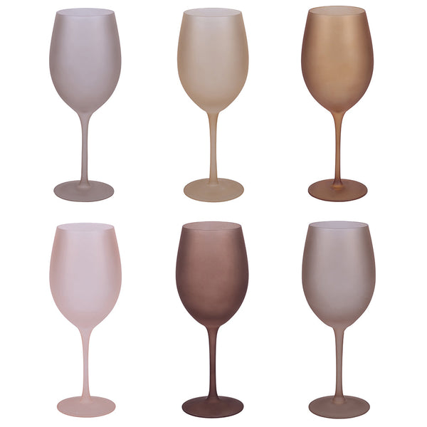 HAPPY HOUR SET 6 WINE GLASSES CHOCOLATE - 5911524