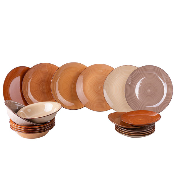18 PCS ROUND DINNER SET - SHADE OF BAITA CHOCOLATE - 5911819