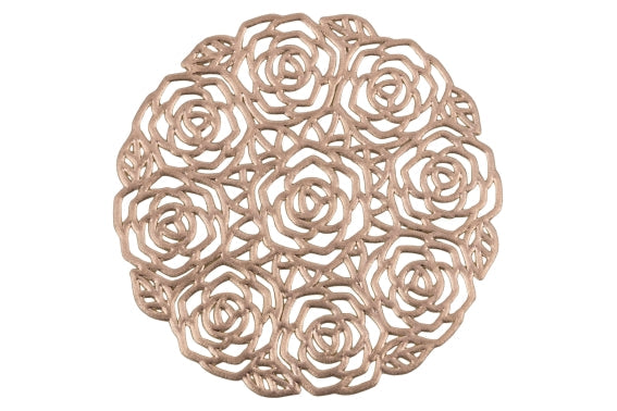 GOLD SET 6 ROSE COASTERS - 5913911