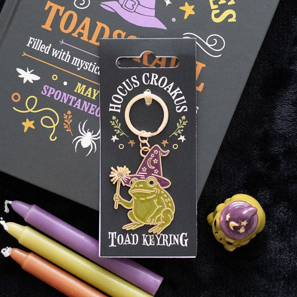 Porte-clés Halloween Crapaud magique « Hocus Croakus »