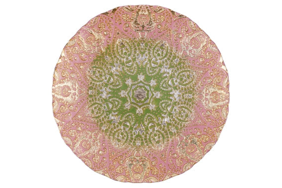 GOLD GREEN BAROQUE GLASS UNDERPLATE 33CM - 5924952