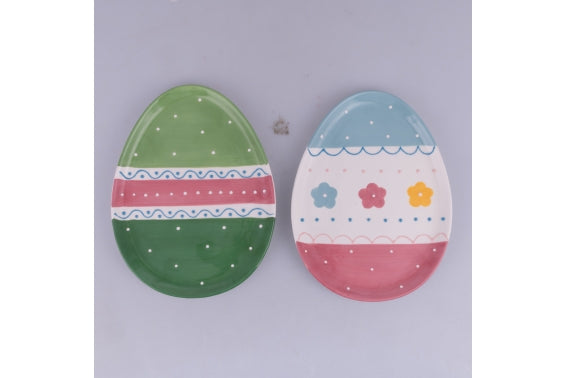 EASTER EGG DECORATIVE PLATE 2 ASS 25X19X2CM - 5926374