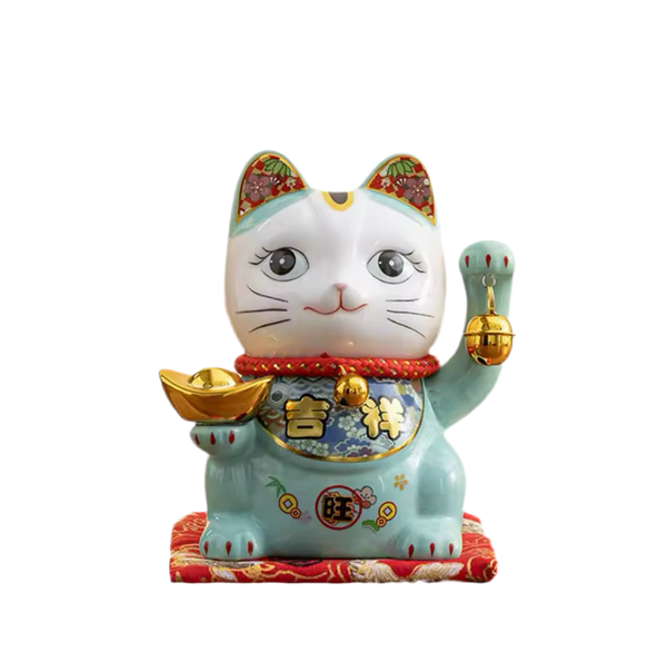 tirelire chat chanceux bleu lcc