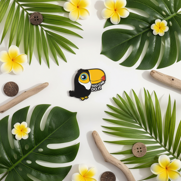 Photo produit - Pin’s Toucan "Tou-can do it"