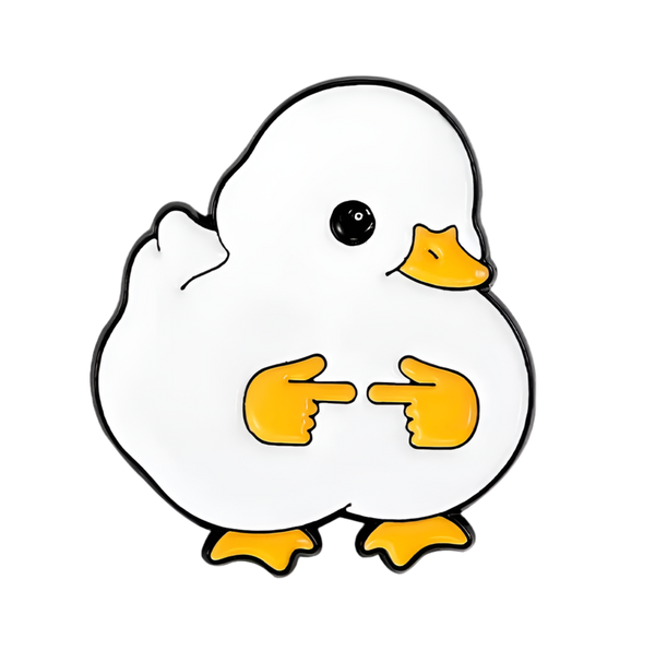 Pin de pato blanco tímido