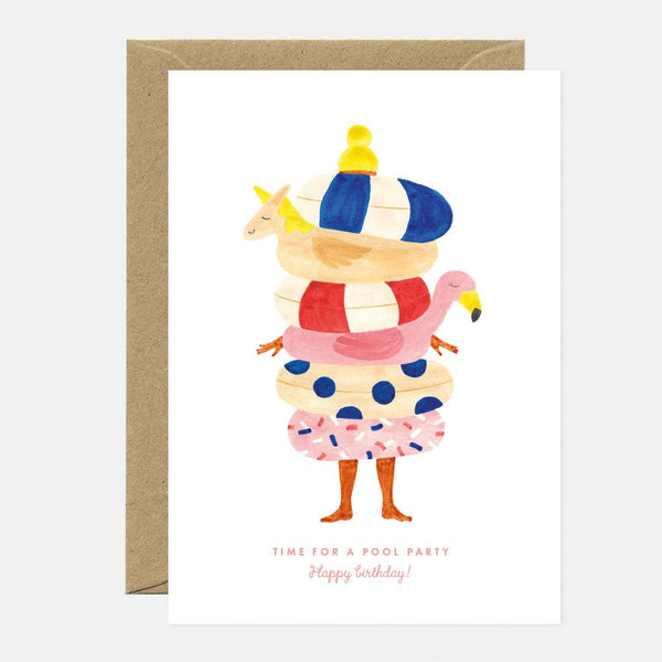 Carte d’anniversaire “Time for a Pool Party”