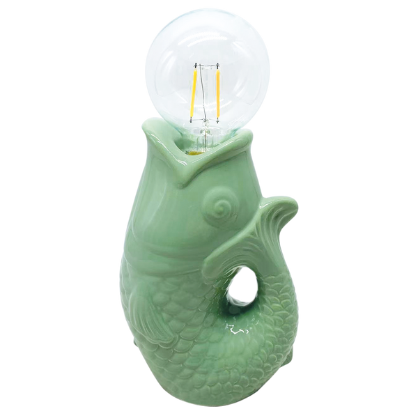 Déco LED poisson matcha à piles L13,5 P8,2 H27cm