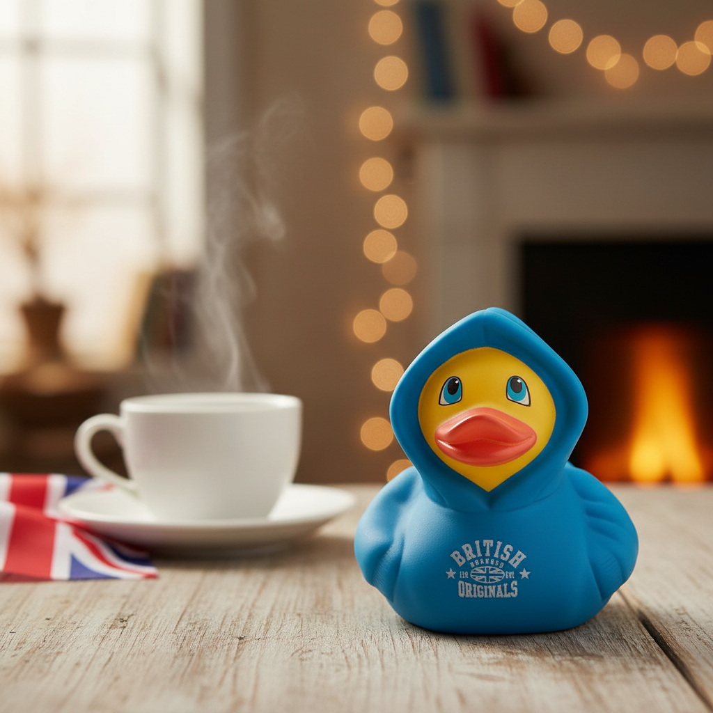Felpa con cappuccio British Duck - Blu