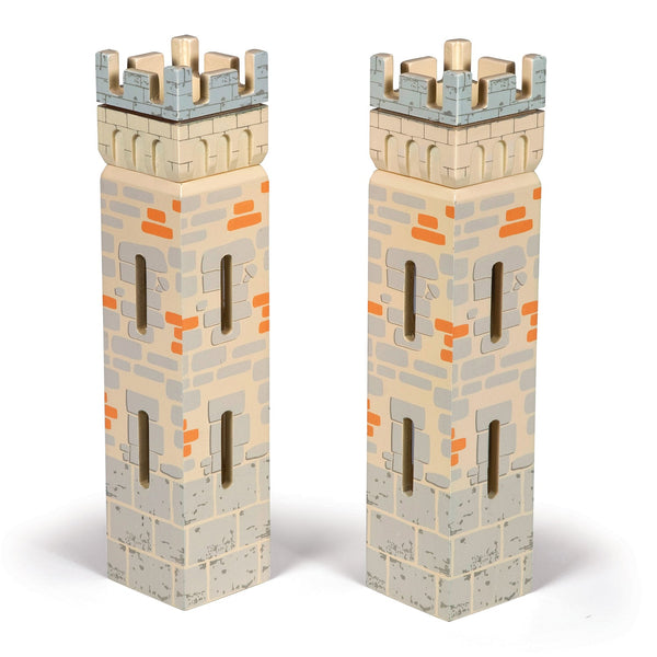 Set 2 château du Maître des armes (2 petites tours) Papo - personnage médiéval