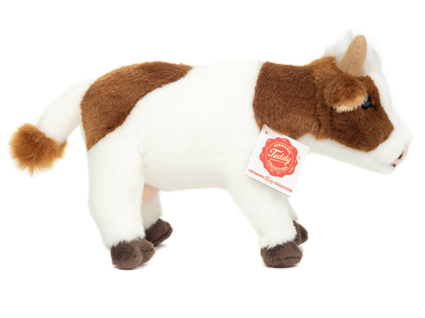 Peluche Vache Marron et Blanche – 23 cm - Teddy Hermann