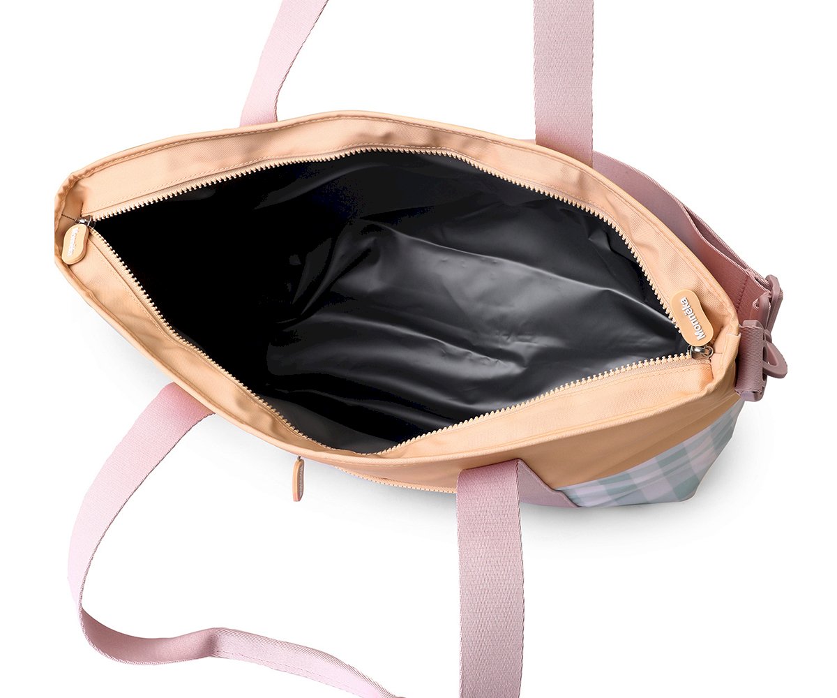 Bolsa isotérmica a rayas color albaricoque