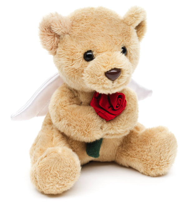 Peluche Nounours ange gardien avec rose rouge Uni Toys