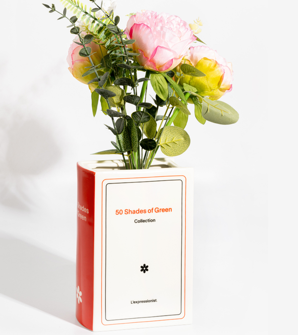 Vase en Forme de Livre - 50 shades of green