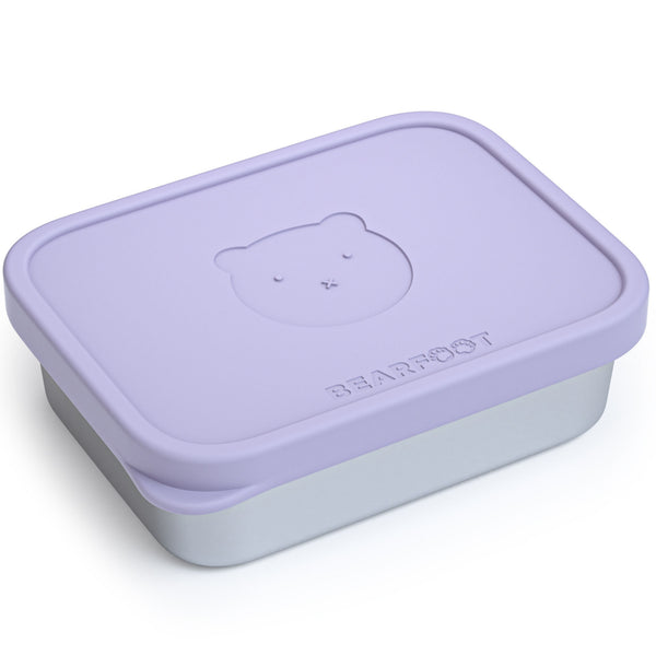 Brotdose Kinder Edelstahl mit Silikoneinsatz - Lavendel