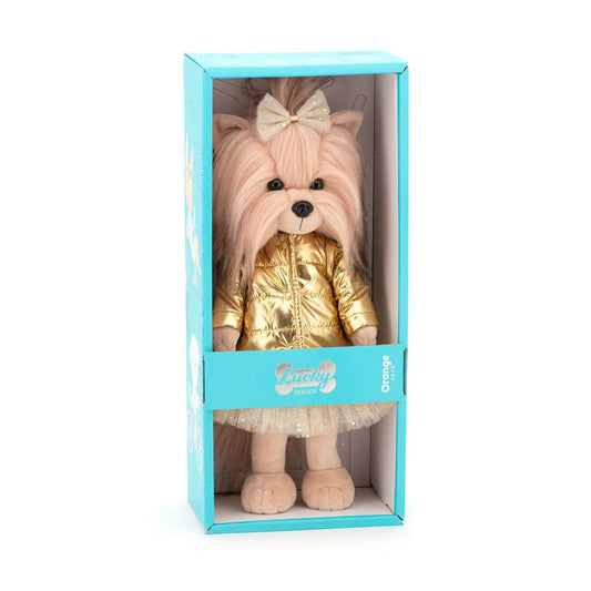 Muñeca Perro Yoyo de la Suerte: Chaqueta Dorada - 38 cm