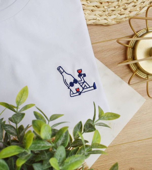 T-shirt brodé - Monsieur Vin - t-shirt brodé Juste un T-shirt