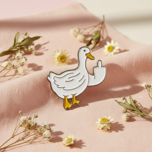 Pin de pato blanco Pato blanco apagado