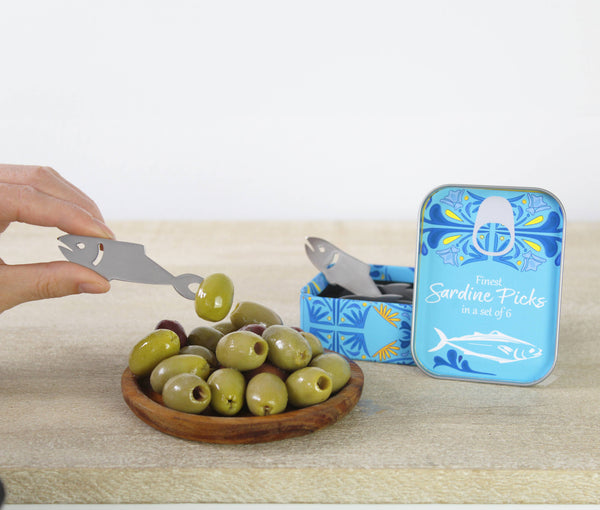 Confezione da 6 stuzzicadenti di sardine e olive