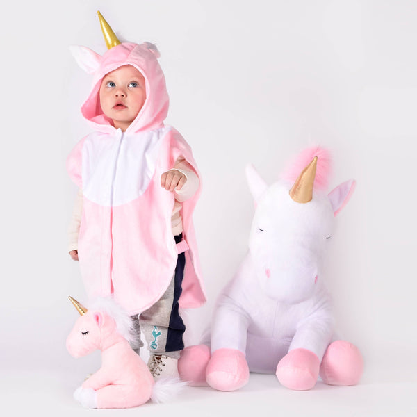 Mini cape licorne rose 86-110 cl 1-4 ans