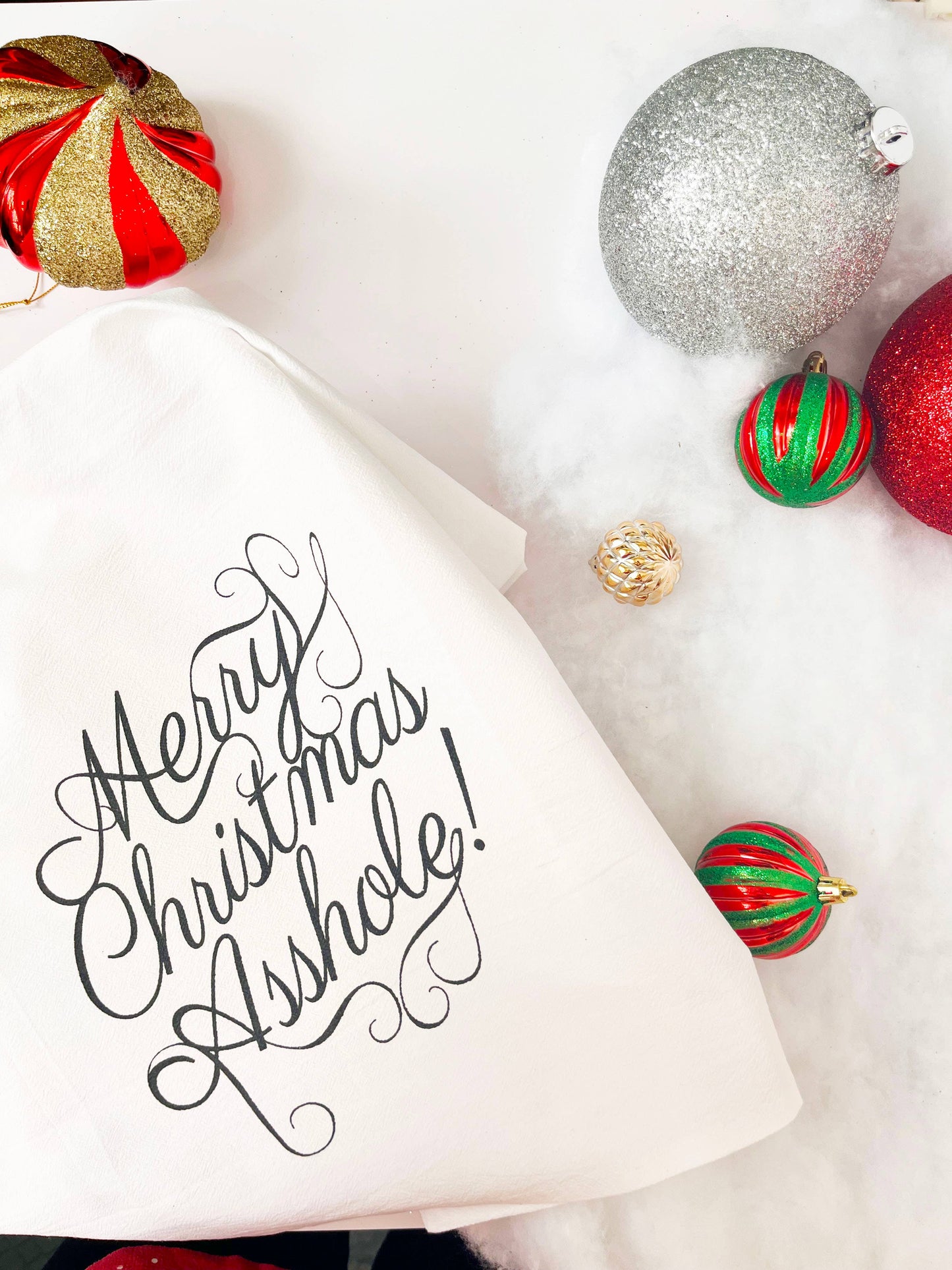 Merry Christmas Asshole Tea Towel