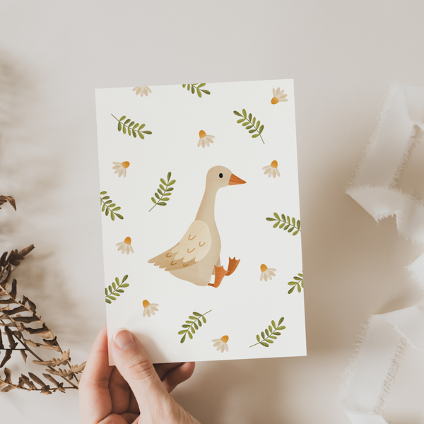 Tarjeta de felicitación de pato