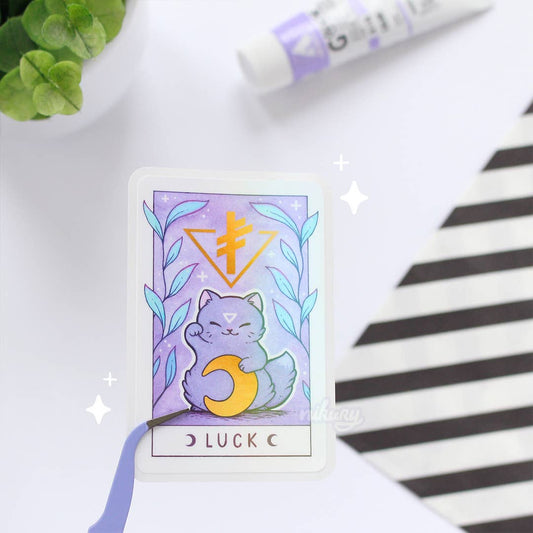 Pegatinas del gato de la suerte lunar