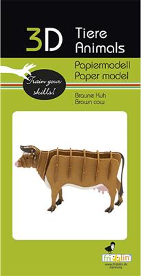 Modello di carta 3D - Mucca marrone