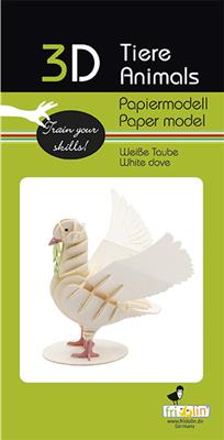 Modello di carta 3D - Piccione bianco