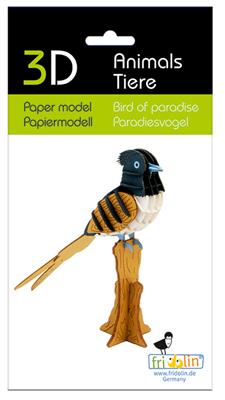 Modello di carta 3D - Uccello del paradiso