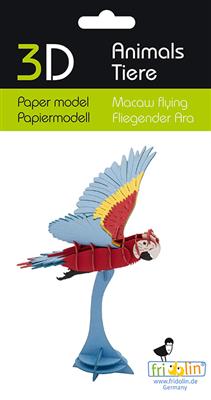 Modelo de papel 3D - Guacamayo volador