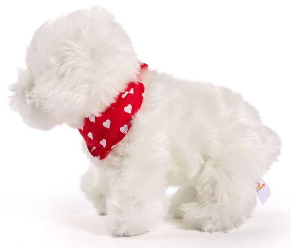 Peluche Bichon Maltais debout - Avec bandanna Uni Toys