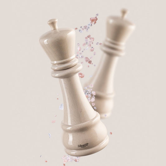 Moulin à épices «Chess» Roi en hêtre blanc laqué brillant