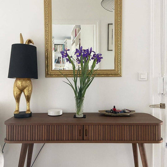 Candeeiro de mesa Hiding Bunny®, dourado/preto, 24 x 24 x 74 cm